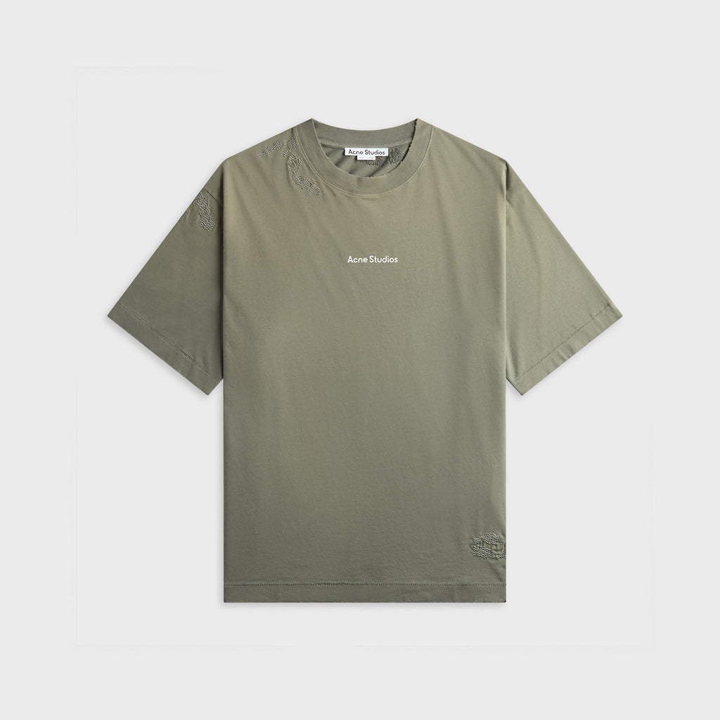 Acne Studios Mended Logo Tee - Slate Grey