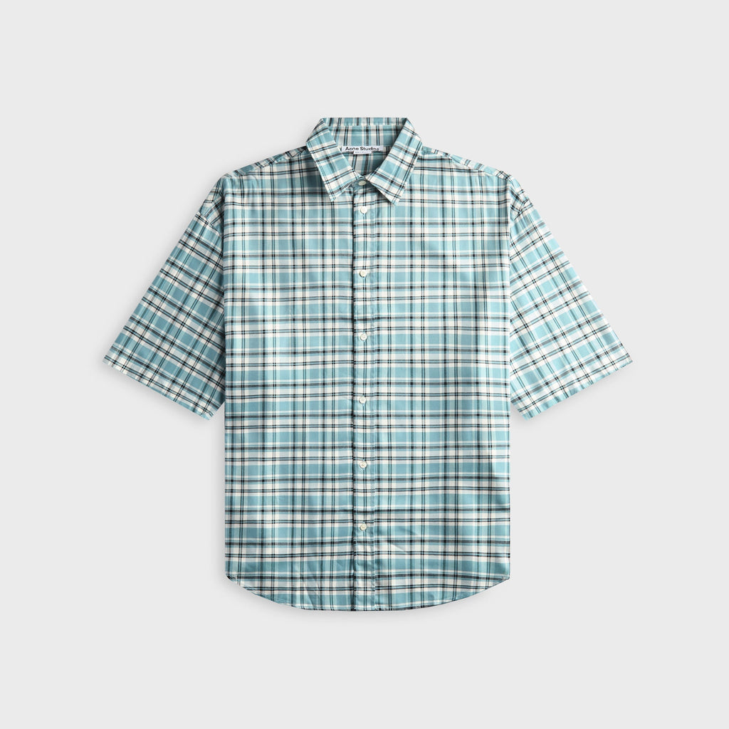 Acne Studios Checked Flannel Shirt - Turquoise / Blue / White
