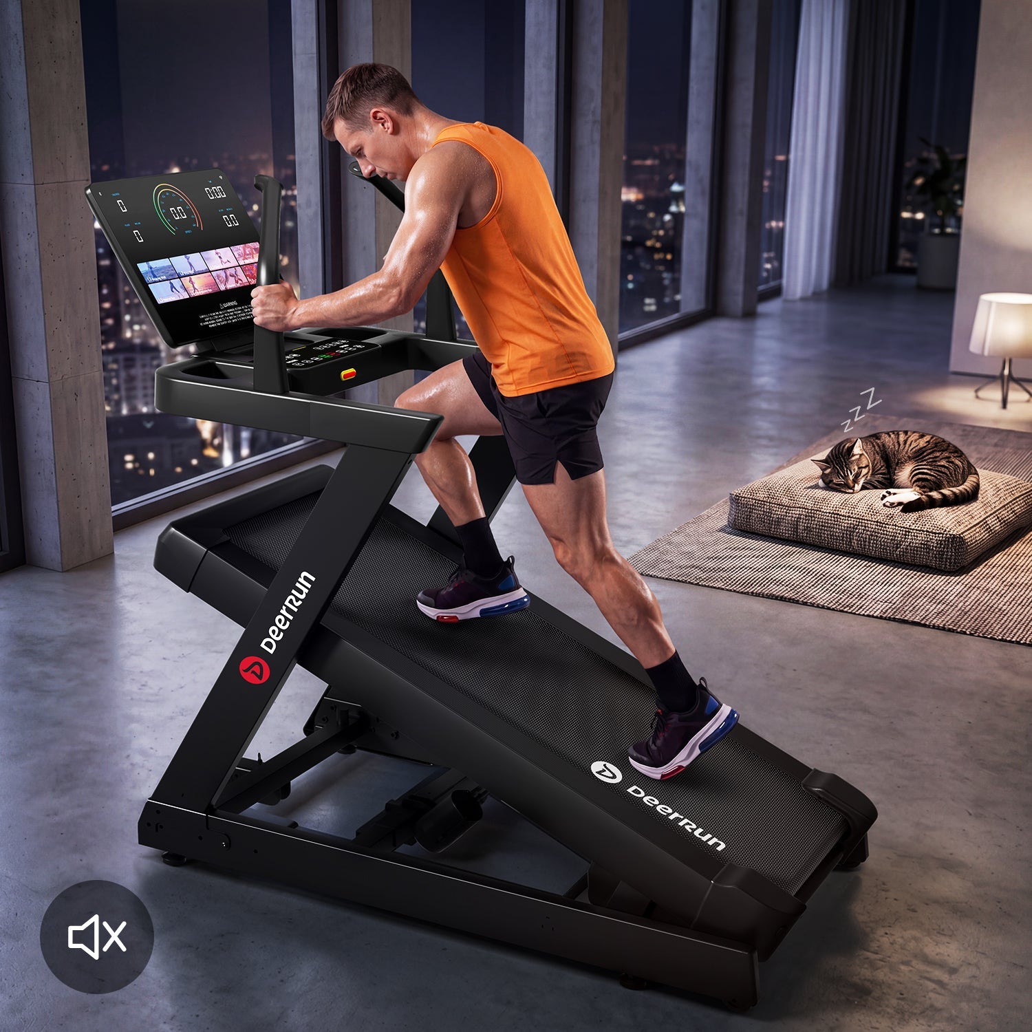 DeerRun Apex Titan 1 -6% Decline to 48% Incline Real Terrain Training Treadmill