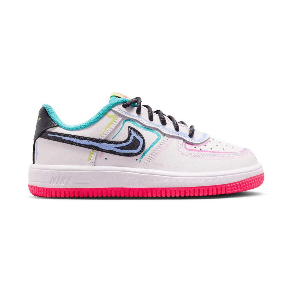 Nike Force 1 Low 'White Hyper Pink Dusty Cactus' Little Kids' Shoes