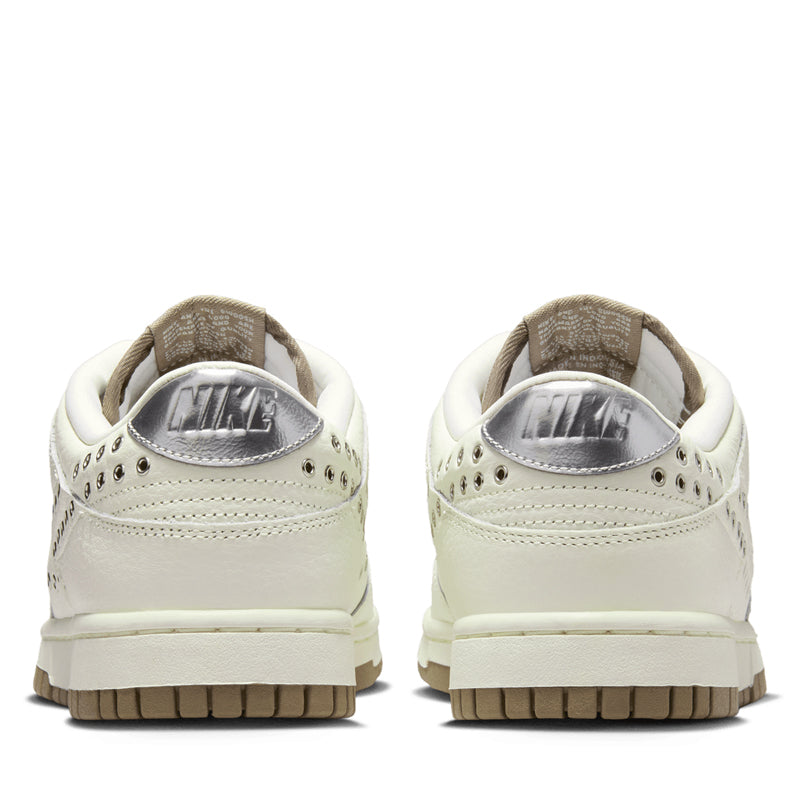 Women's Nike Dunk Low 'Metal Eyelet Swoosh' - Sail/Metallic Silver