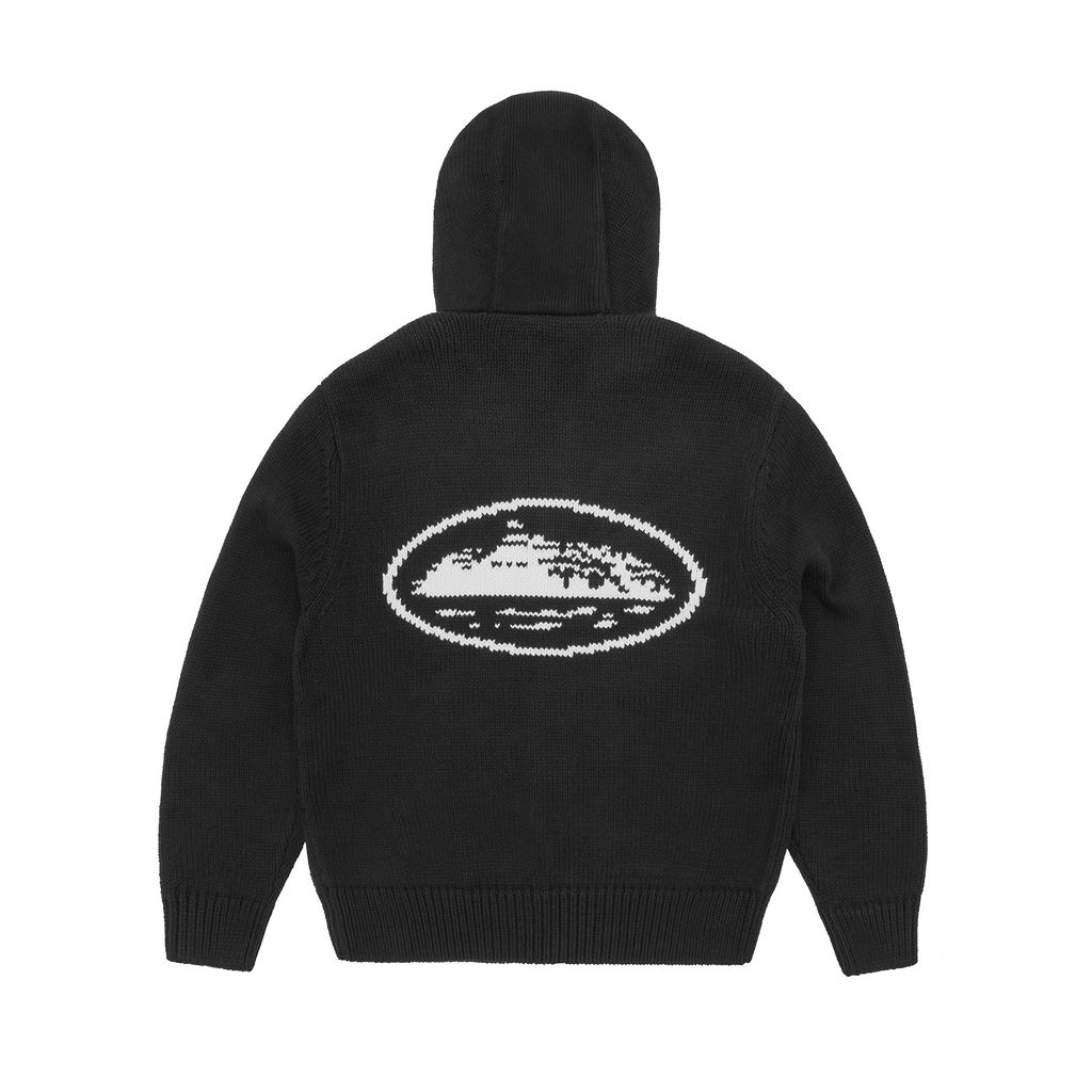 Corteiz ALCATRAZ HEAVY KNIT ZIP HOODIE [BLACK] CRTZRTW