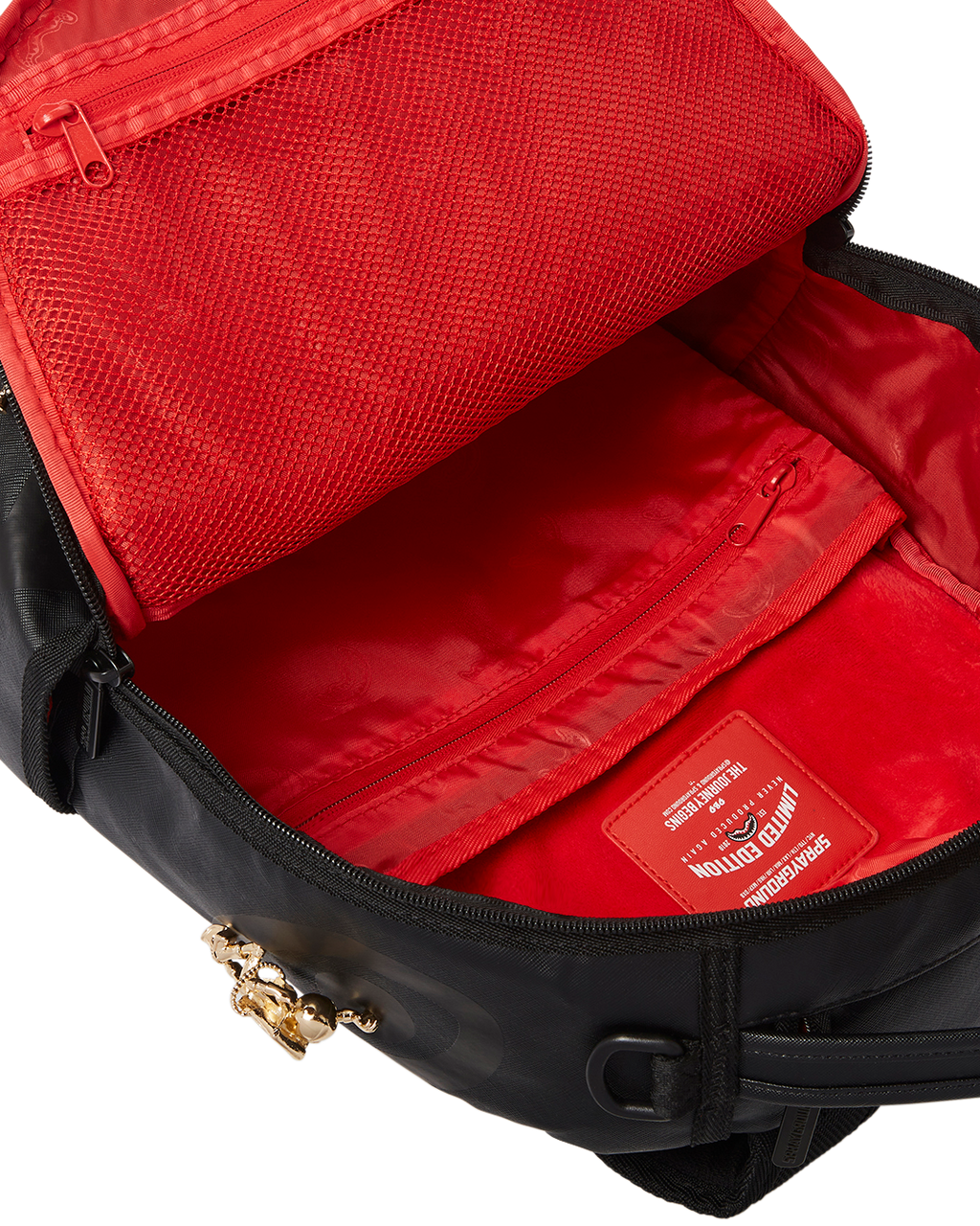 SPRAYGROUND THE LOST IN SPACE BACKPACK (10 3D GOLD METAL ASTRONAUTS)
