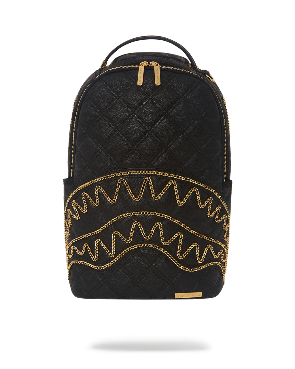 SPRAYGROUND NOIR QUILT GOLD CHAIN SHARK BACKPACK (DLXV)