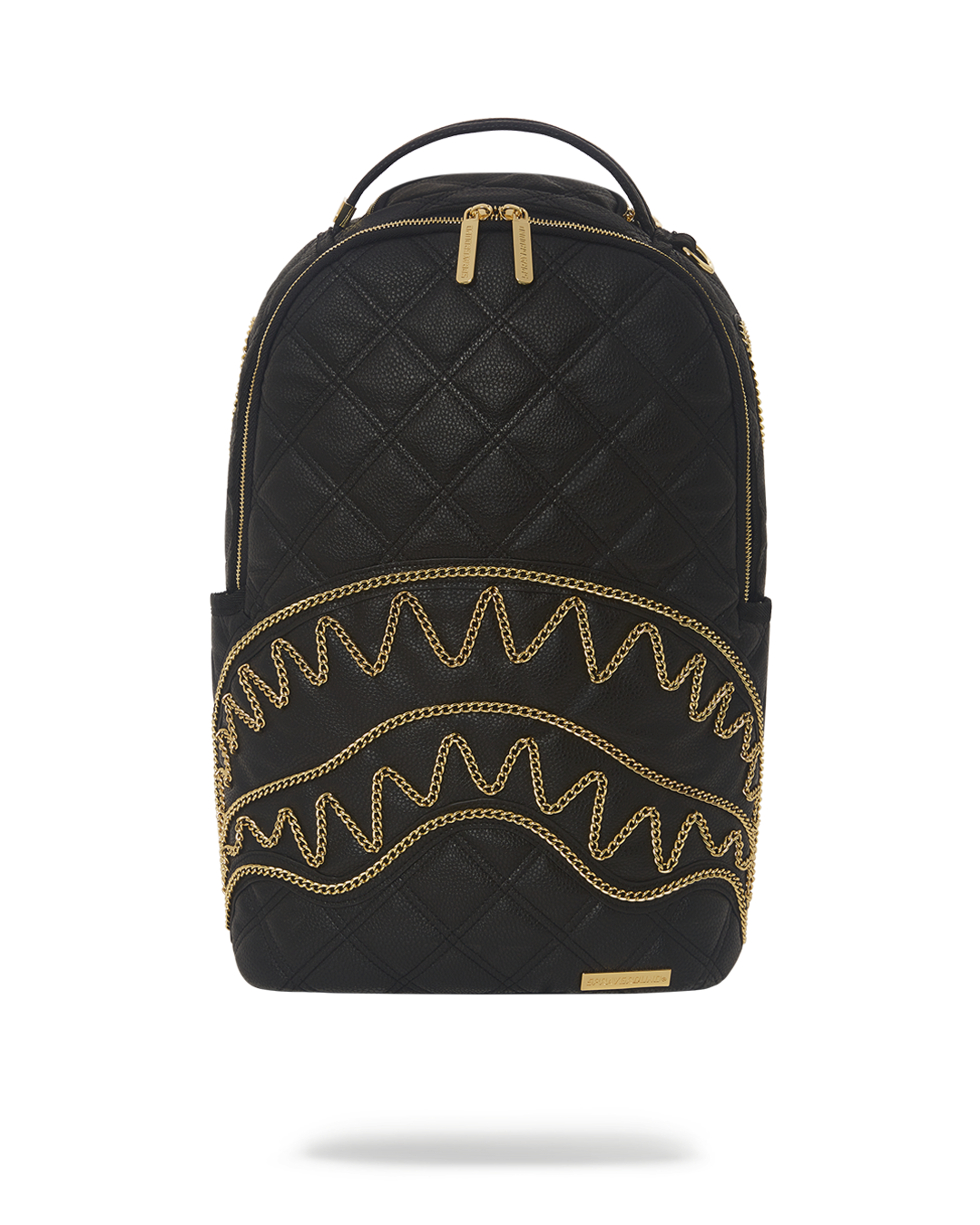 SPRAYGROUND NOIR QUILT GOLD CHAIN SHARK BACKPACK (DLXV)