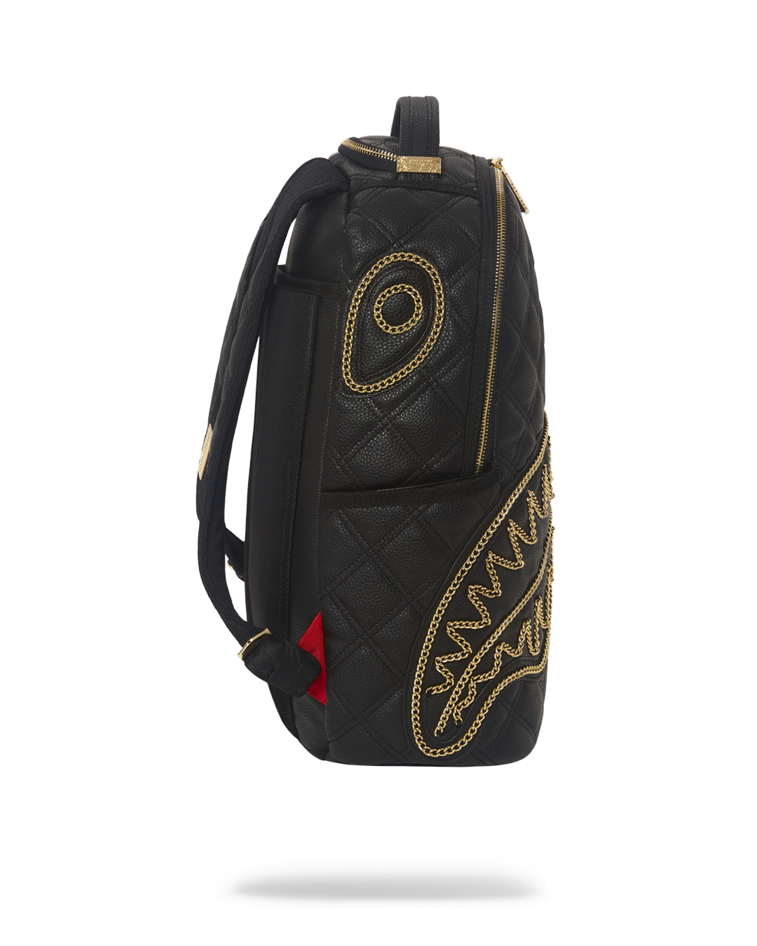 SPRAYGROUND NOIR QUILT GOLD CHAIN SHARK BACKPACK (DLXV)