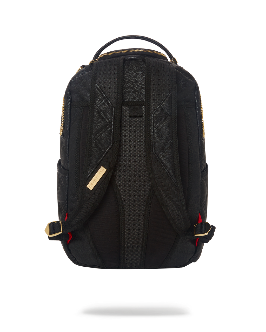 SPRAYGROUND NOIR QUILT GOLD CHAIN SHARK BACKPACK (DLXV)