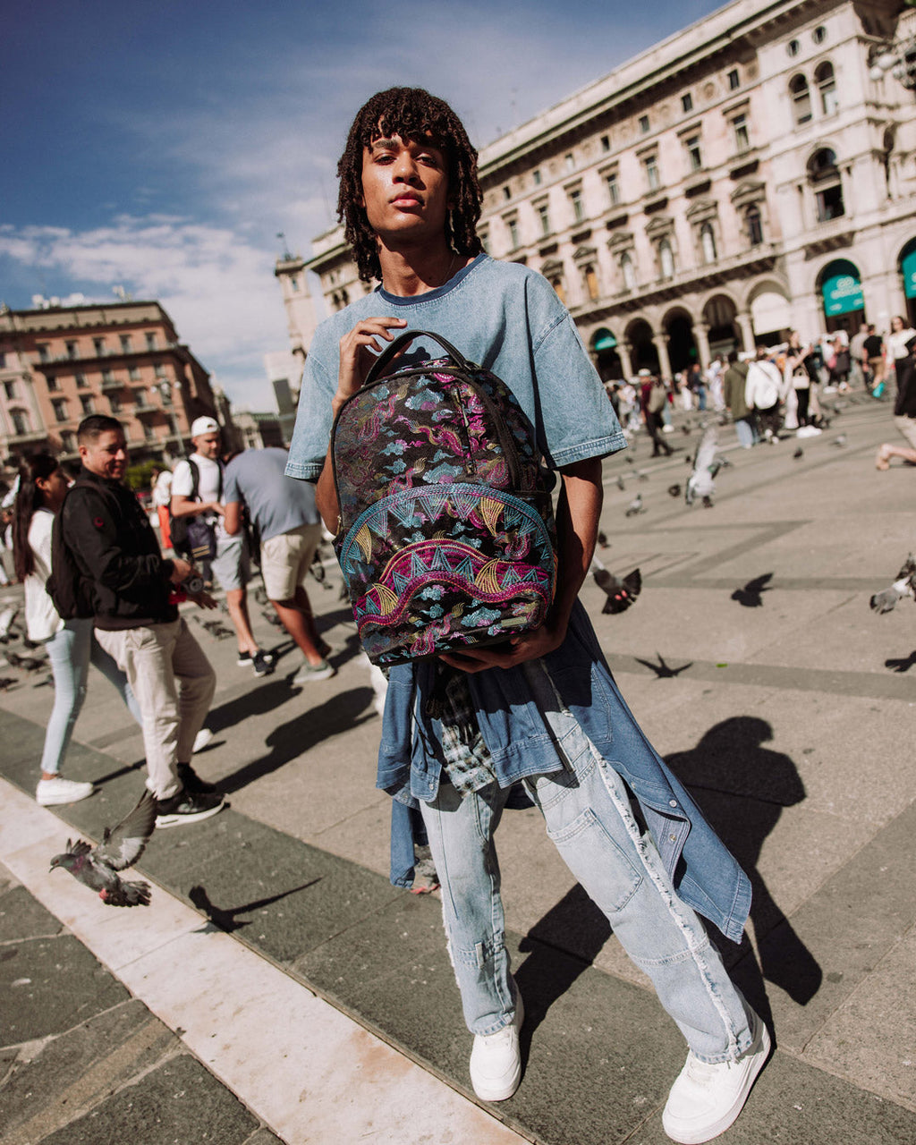 SPRAYGROUND EMBROIDERED DRAGONS DLX BACKPACK