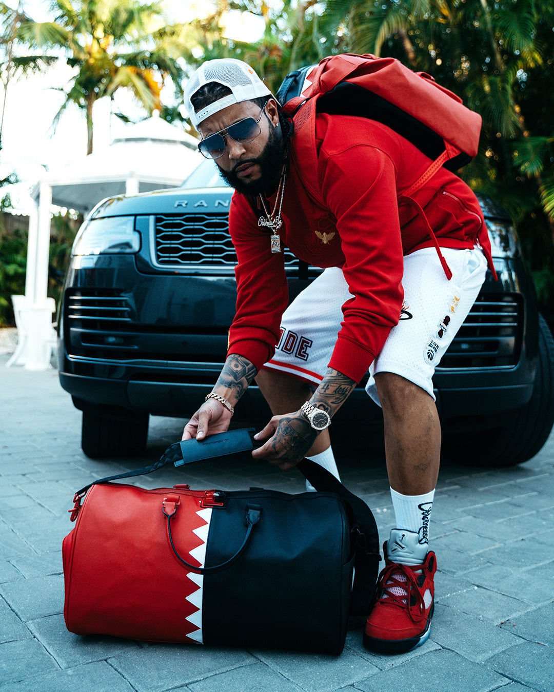 SPRAYGROUND VERTICAL SHARK CUT & SEW HILLS BACKPACK