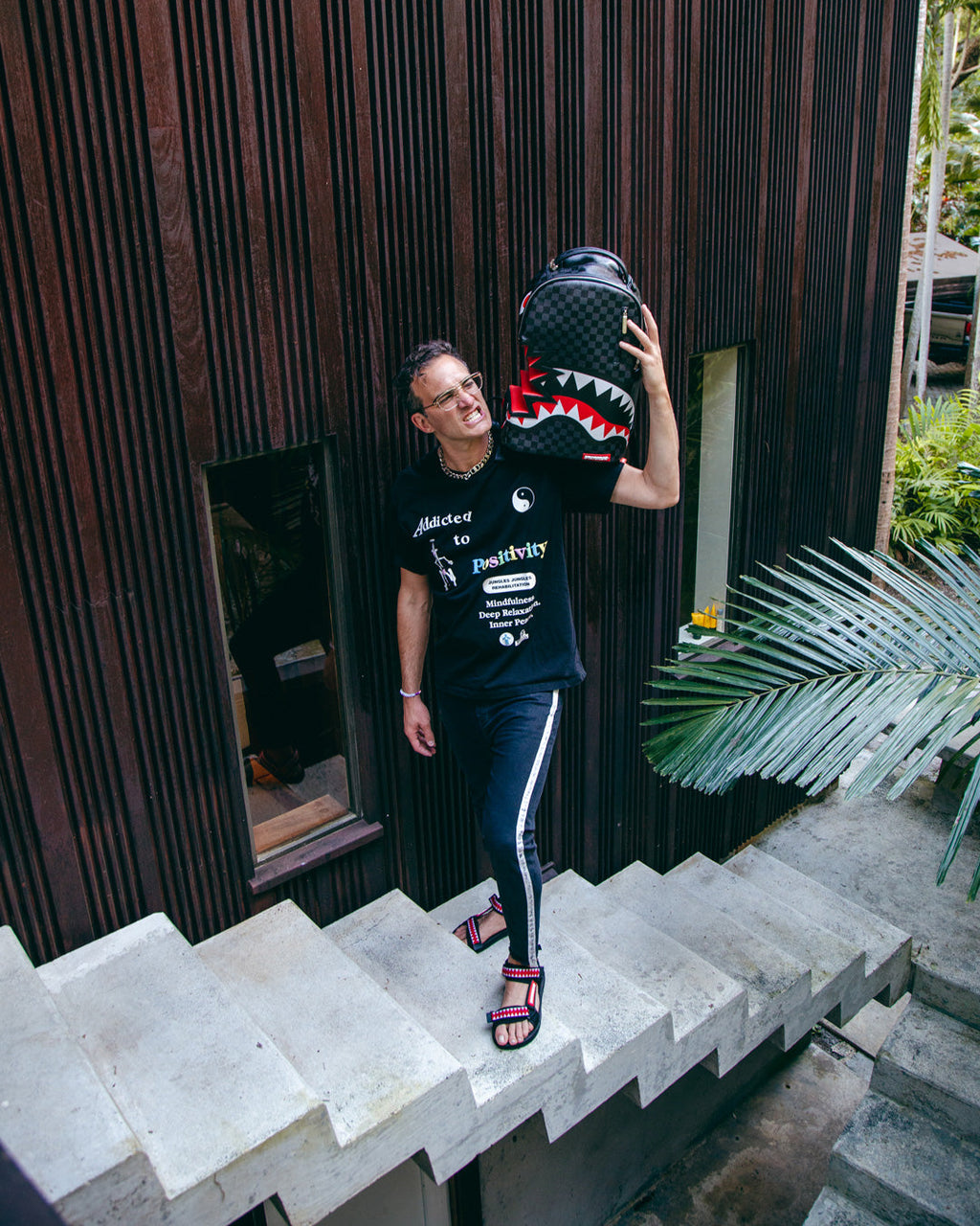 SPRAYGROUND SHARK BITE SHARKS IN PARIS GRAY BACKPACK (DLXV)