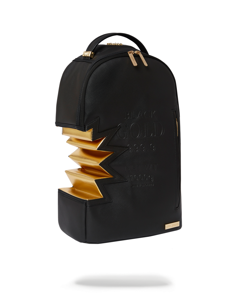 SPRAYGROUND A.i.3 SHARK BITE BLACK GOLD BACKPACK (DLXV)