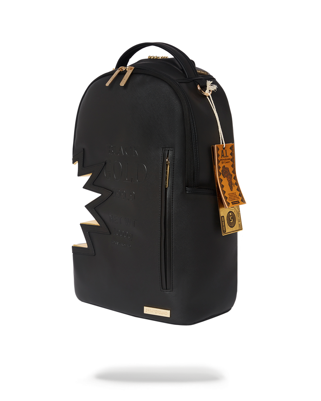 SPRAYGROUND A.i.3 SHARK BITE BLACK GOLD BACKPACK (DLXV)