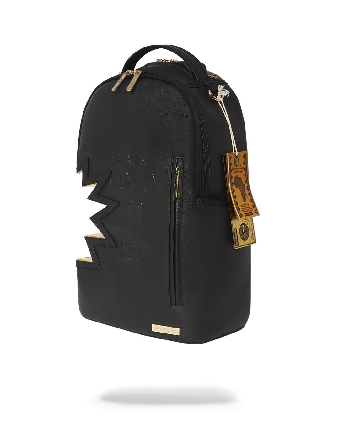 SPRAYGROUND A.i.3 SHARK BITE BLACK GOLD BACKPACK (DLXV)