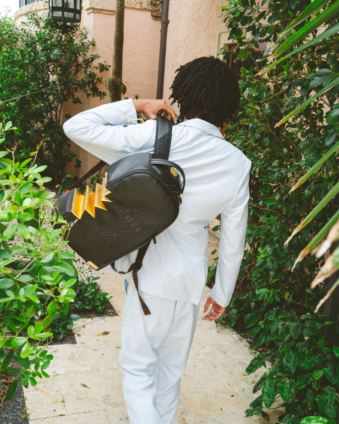 SPRAYGROUND A.i.3 SHARK BITE BLACK GOLD BACKPACK (DLXV)