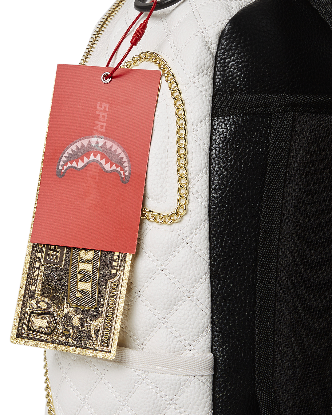 SPRAYGROUND LEVELED UP SPLIT QUILT SHARK BACKPACK (DLXV)