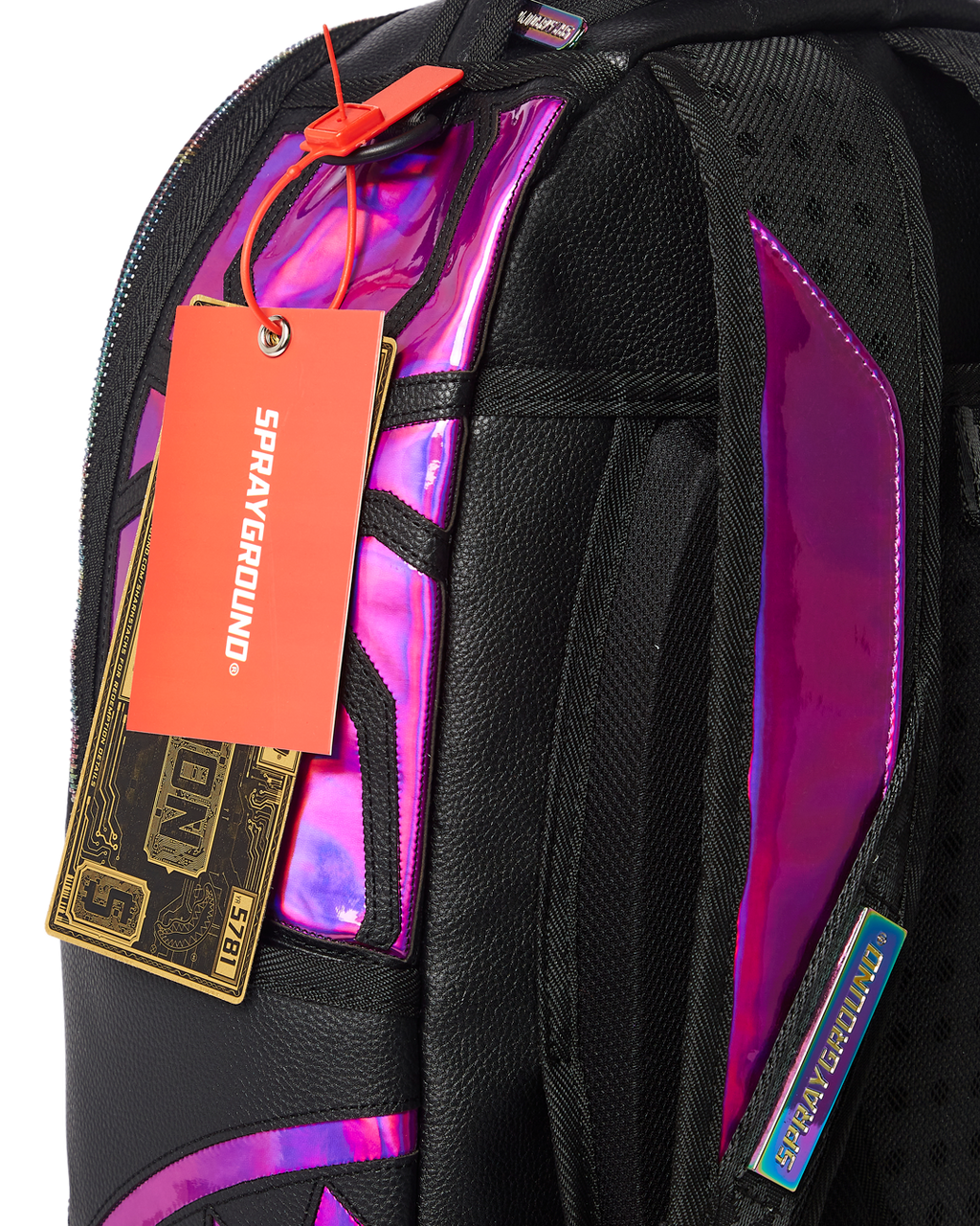 SPRAYGROUND CAZZU IRIDESCENT CUT & SEW SPIDER SKULL SHARK BACKPACK (DLXV)