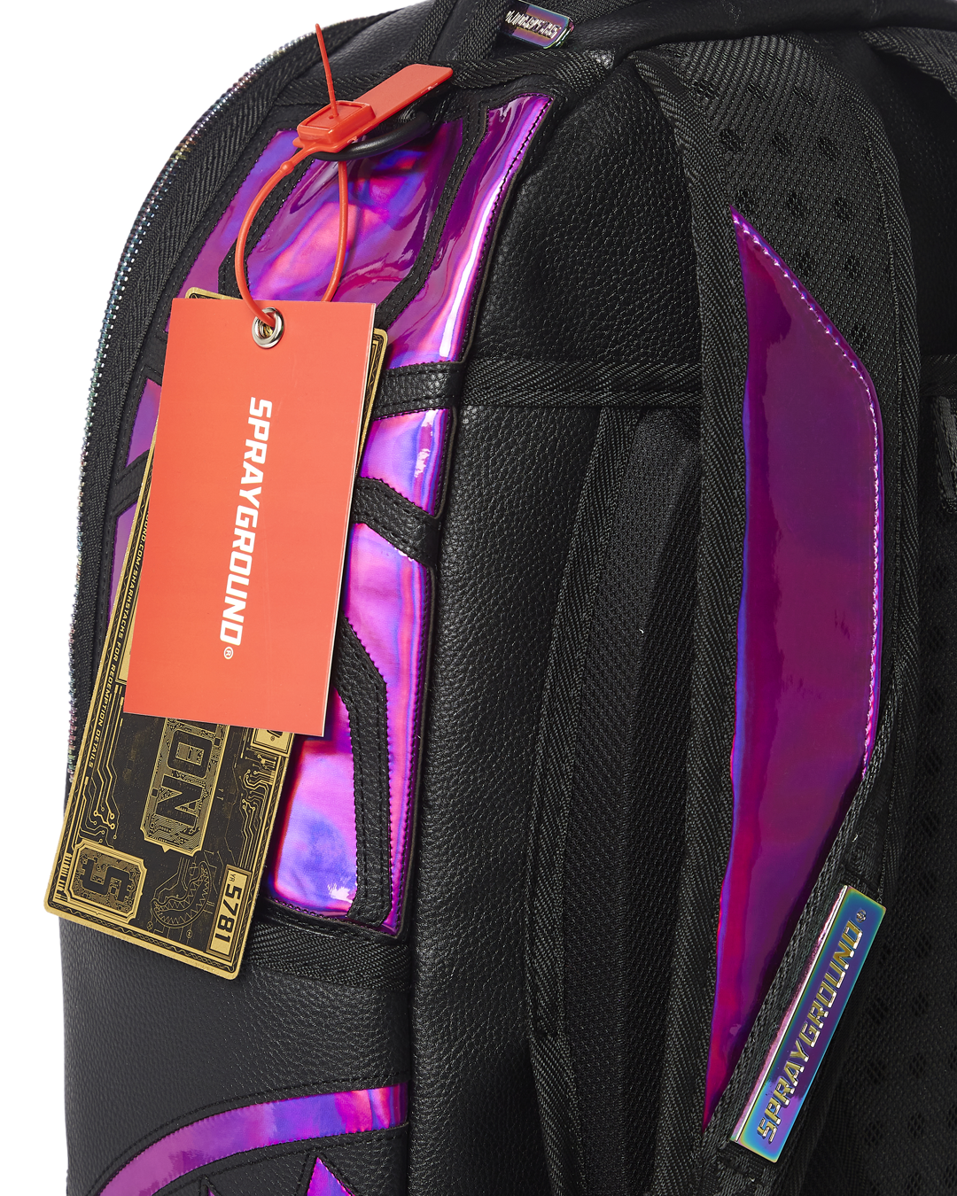 SPRAYGROUND CAZZU IRIDESCENT CUT & SEW SPIDER SKULL SHARK BACKPACK (DLXV)