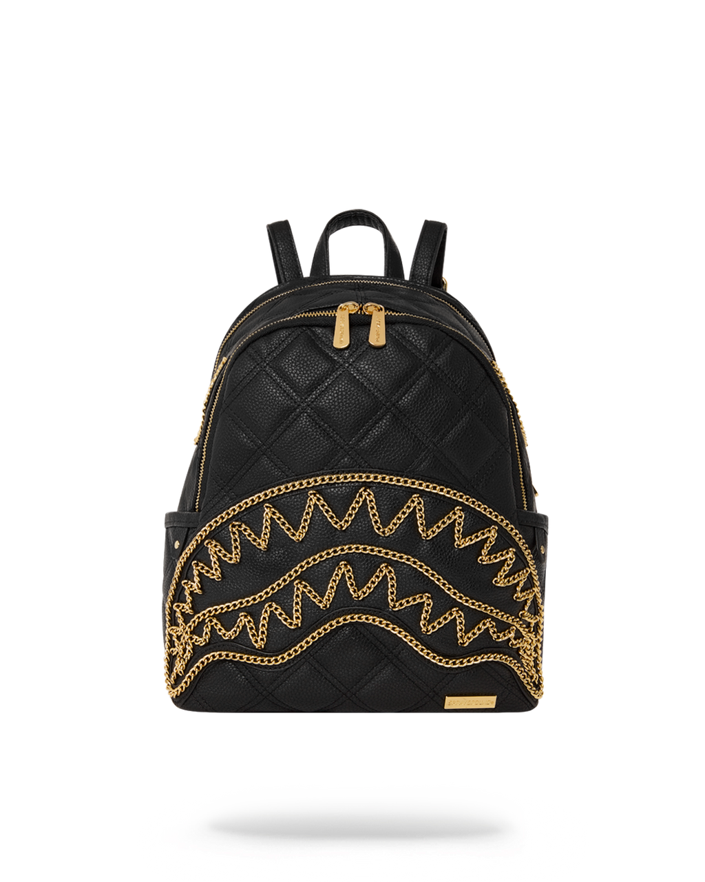 SPRAYGROUND NOIR QUILT GOLD CHAIN SHARK SAVAGE BACKPACK