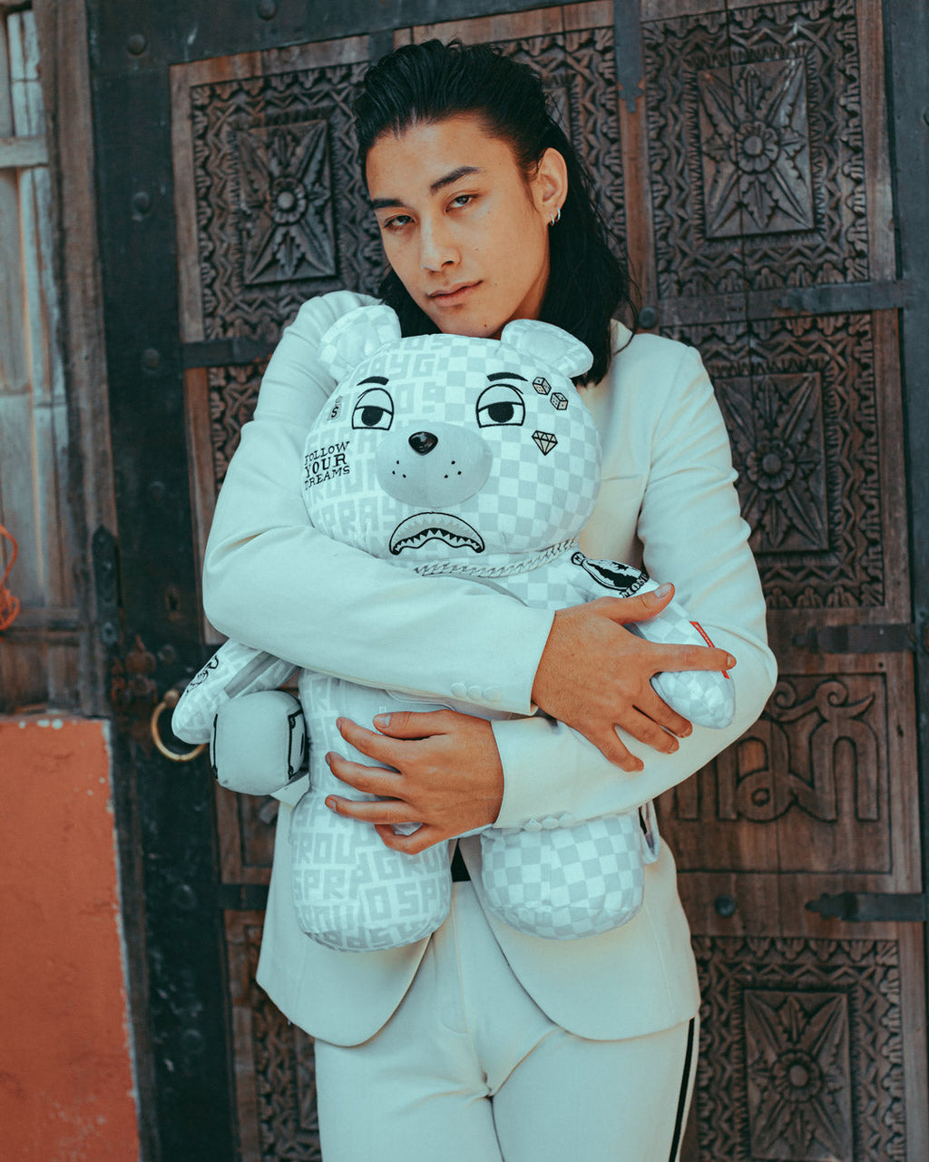 SPRAYGROUND SPLIT THE CHECK (PEARL) MONEYBEAR TEDDYBEAR BACKPACK
