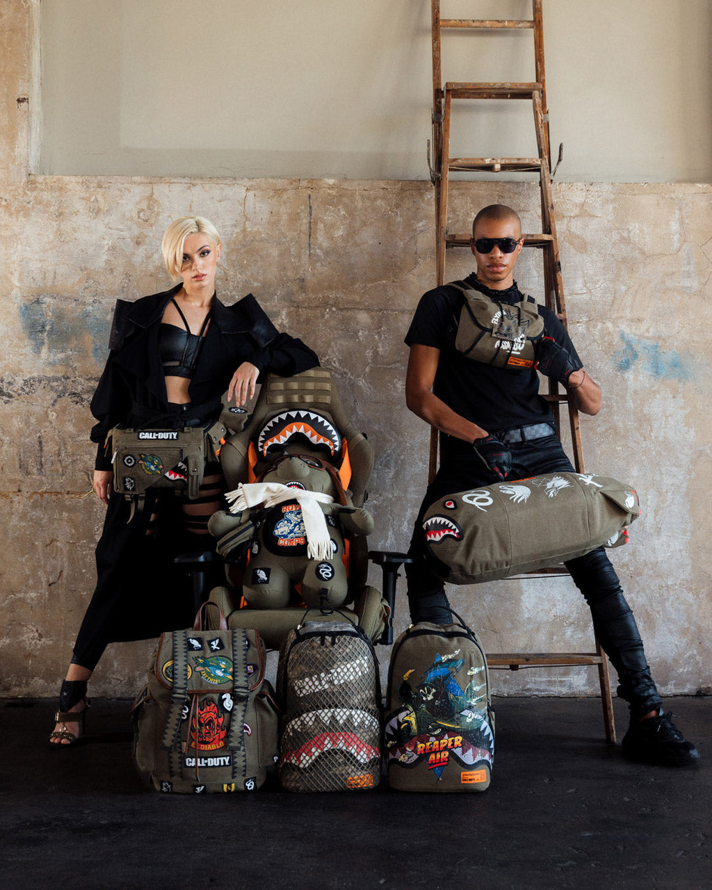 SPRAYGROUND CALL OF DUTY AVIATOR FEARLESS MONEYBEAR TEDDYBEAR BACKPACK