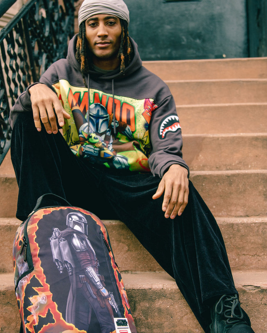 SPRAYGROUND STAR WARS MANDALORIAN BLOWOUT SHARK BACKPACK