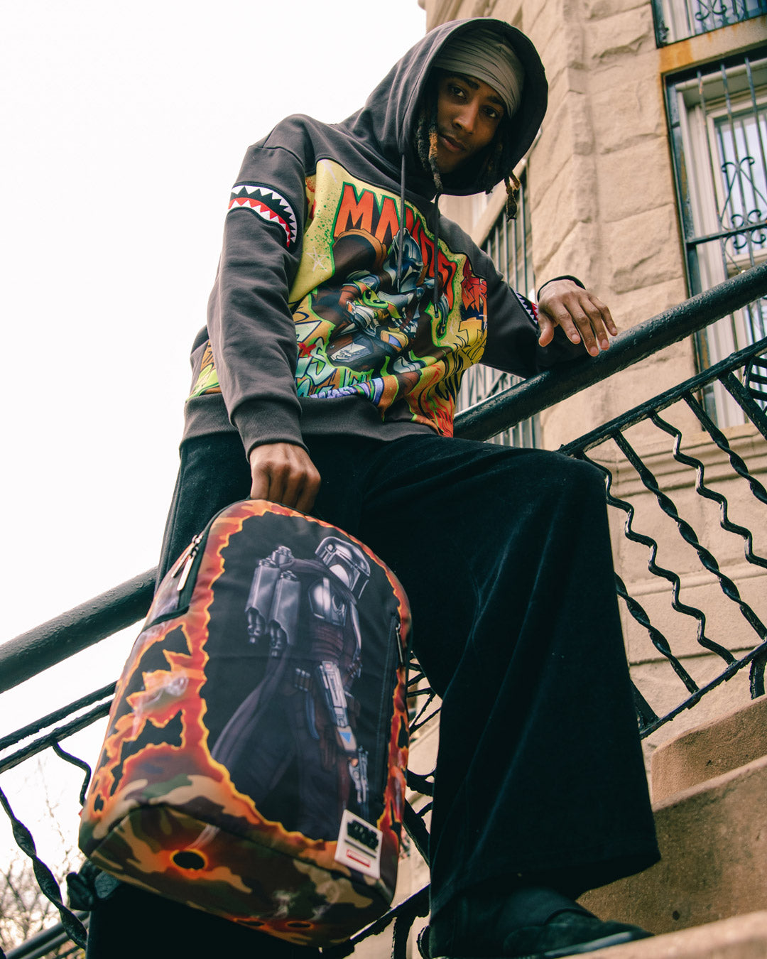 SPRAYGROUND STAR WARS MANDALORIAN BLOWOUT SHARK BACKPACK