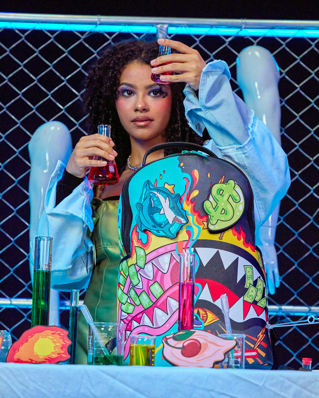 SPRAYGROUND DAZED & SHARK DOUBLE LIFE (WITH REMOVABLE EYE PATCHES)
