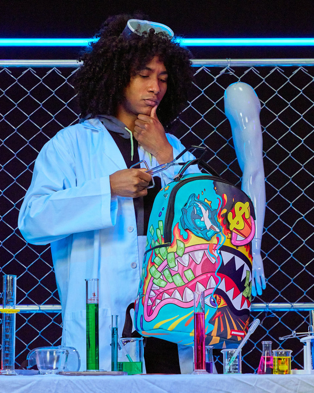 SPRAYGROUND DAZED & SHARK DOUBLE LIFE (WITH REMOVABLE EYE PATCHES)