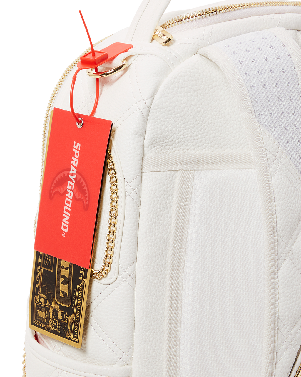 SPRAYGROUND RIVIERA LE BLANC GOLD CHAIN SHARK BACKPACK (DLXV)