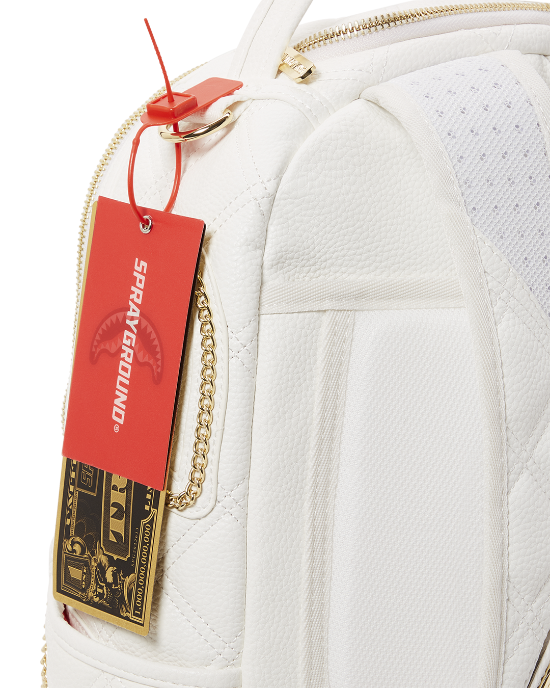 SPRAYGROUND RIVIERA LE BLANC GOLD CHAIN SHARK BACKPACK (DLXV)