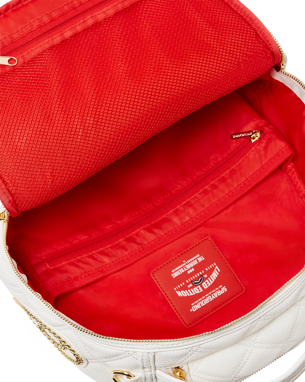 SPRAYGROUND RIVIERA LE BLANC GOLD CHAIN SHARK BACKPACK (DLXV)