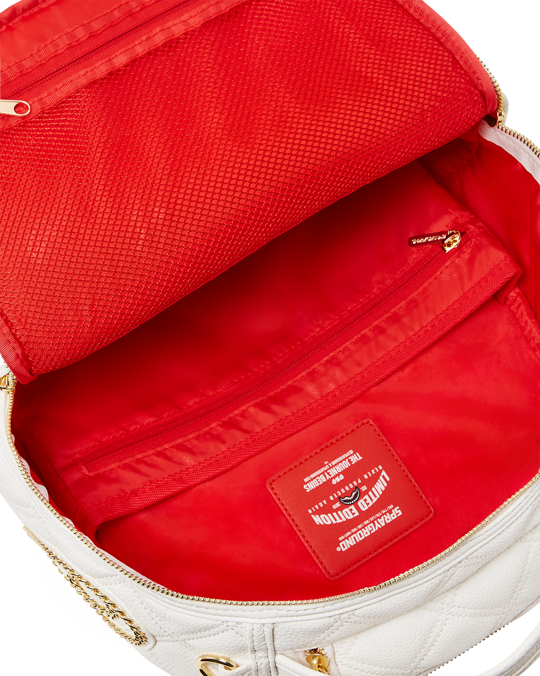 SPRAYGROUND RIVIERA LE BLANC GOLD CHAIN SHARK BACKPACK (DLXV)