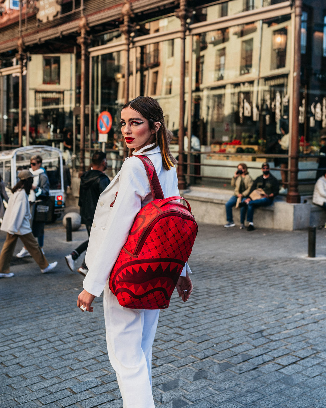 SPRAYGROUND MONEY PATTERN BRICK BACKPACK (DLXV)