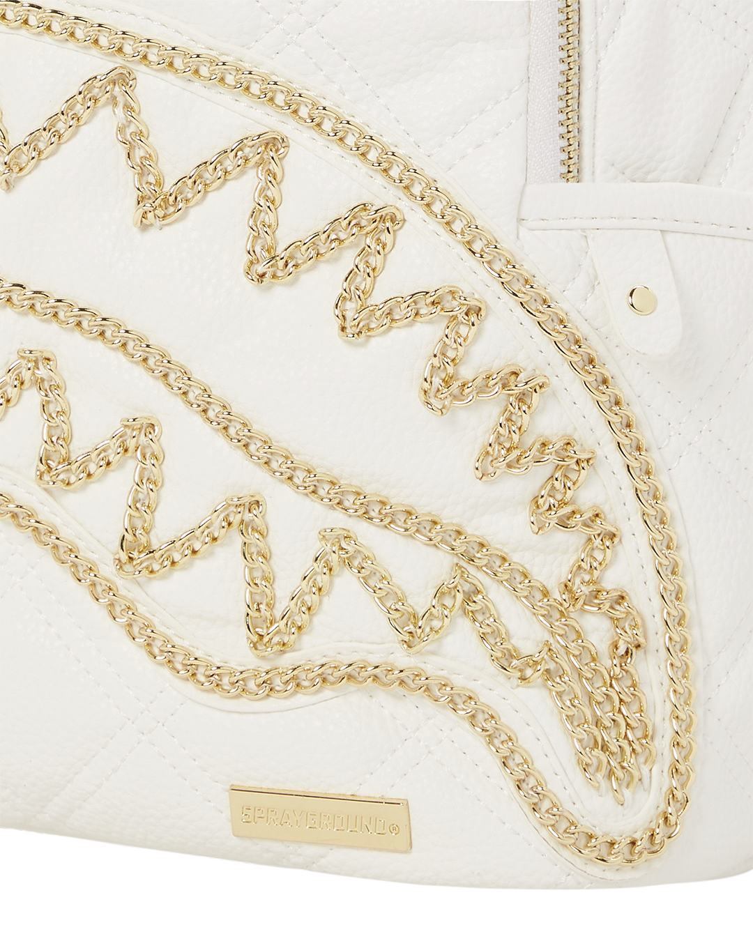 SPRAYGROUND RIVIERA LE BLANC GOLD CHAIN SHARK SAVAGE BACKPACK