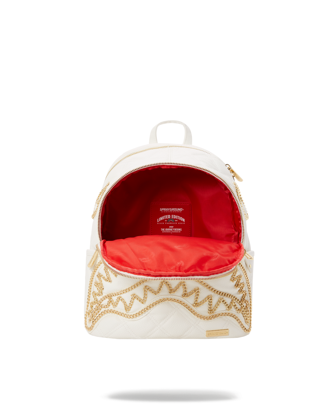 SPRAYGROUND RIVIERA LE BLANC GOLD CHAIN SHARK SAVAGE BACKPACK