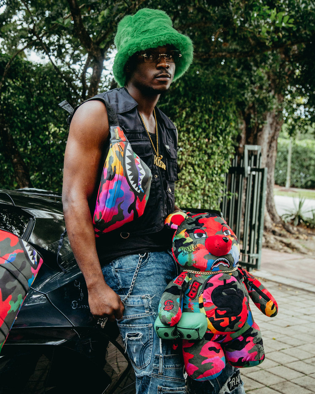 SPRAYGROUND CAMOBURST MONEYBEAR TEDDYBEAR BACKPACK