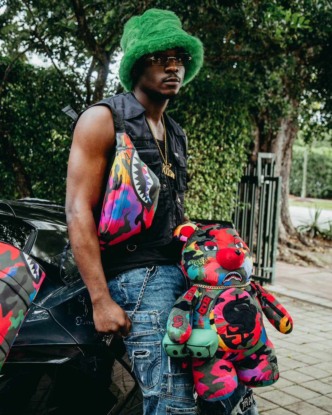 SPRAYGROUND CAMOBURST MONEYBEAR TEDDYBEAR BACKPACK