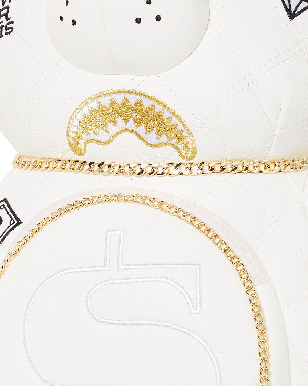 SPRAYGROUND RIVIERA LE BLANC GOLD CHAIN MONEYBEAR TEDDYBEAR BACKPACK
