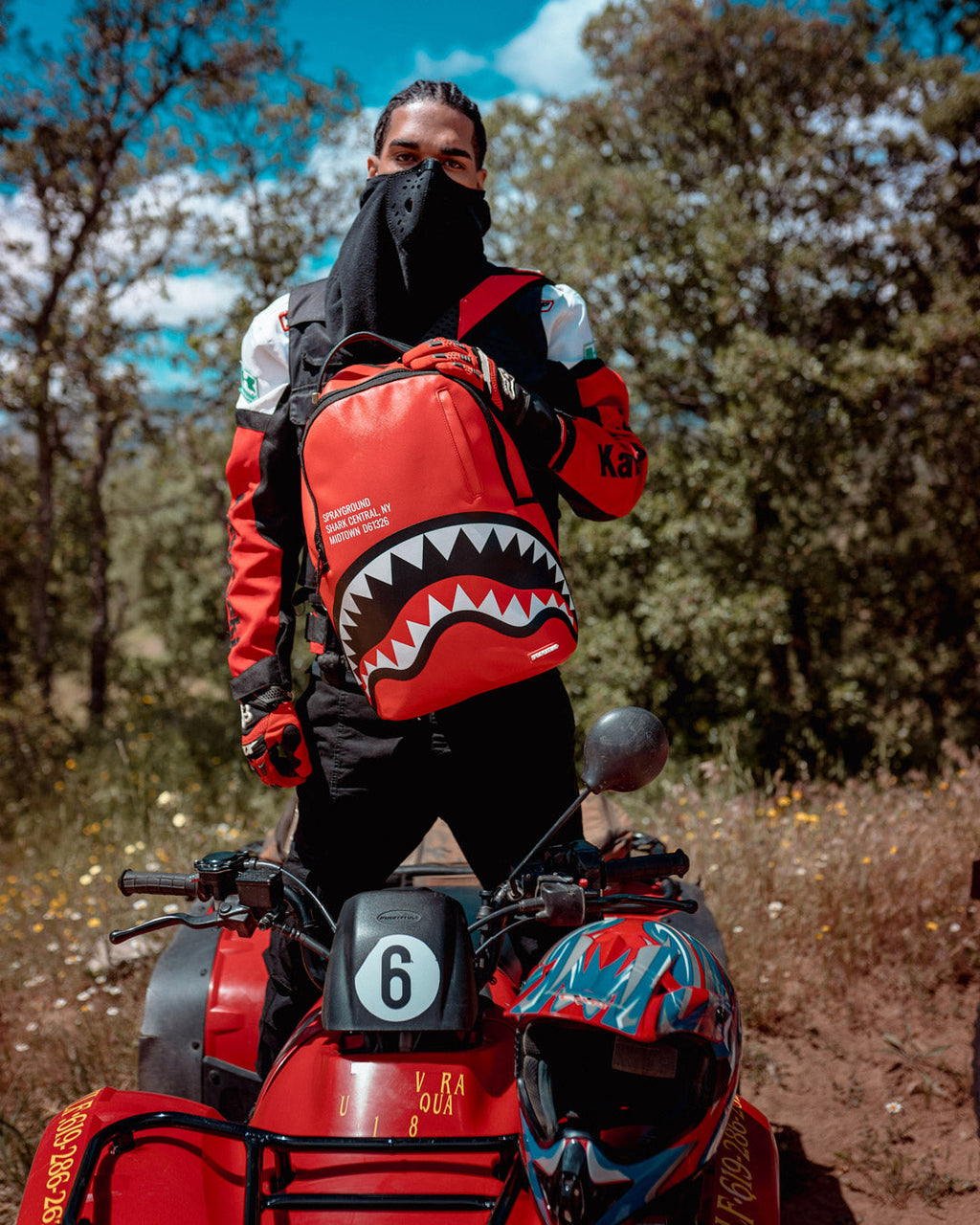 SPRAYGROUND SHARK CENTRAL (RED) (DLXV)