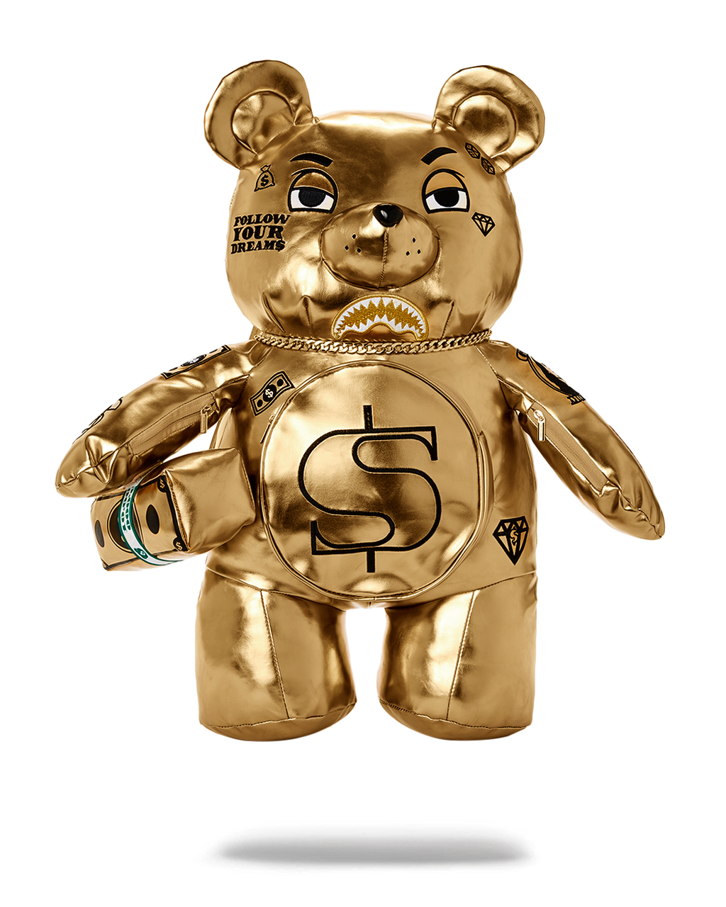 SPRAYGROUND GOLD RUSH MONEYBEAR TEDDYBEAR BACKPACK