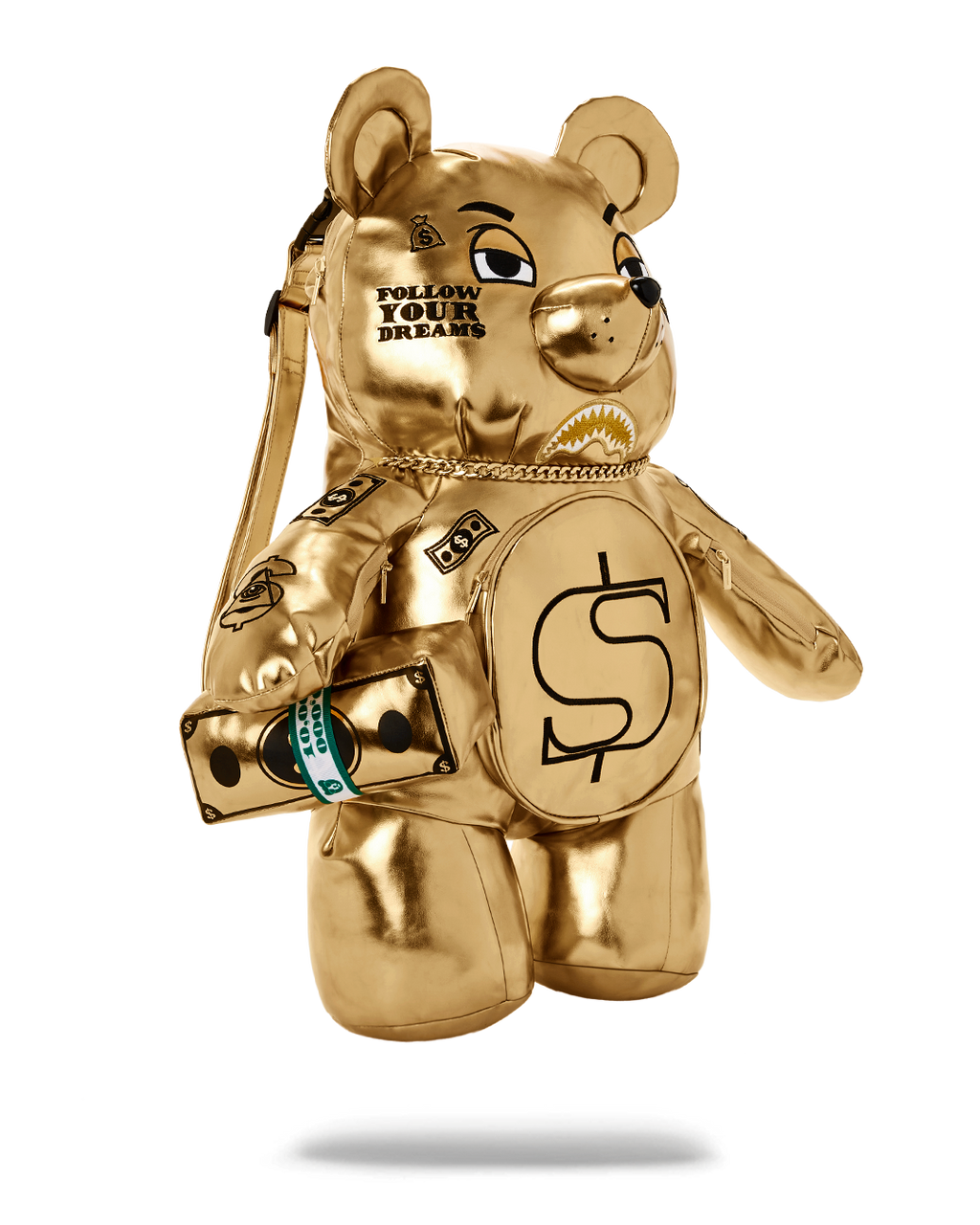 SPRAYGROUND GOLD RUSH MONEYBEAR TEDDYBEAR BACKPACK