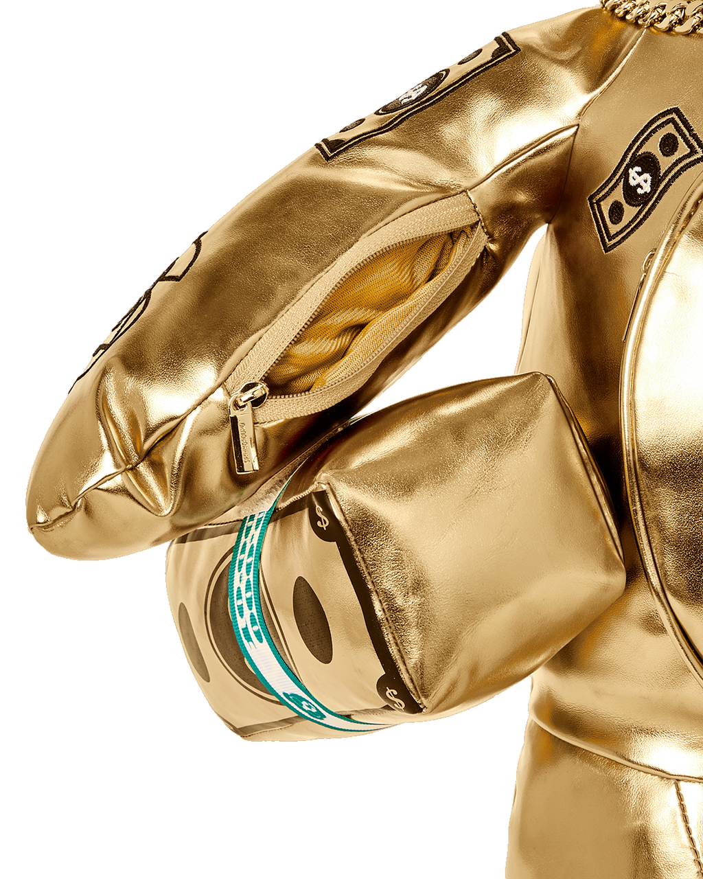 SPRAYGROUND GOLD RUSH MONEYBEAR TEDDYBEAR BACKPACK