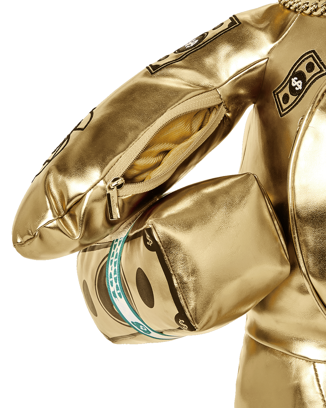 SPRAYGROUND GOLD RUSH MONEYBEAR TEDDYBEAR BACKPACK