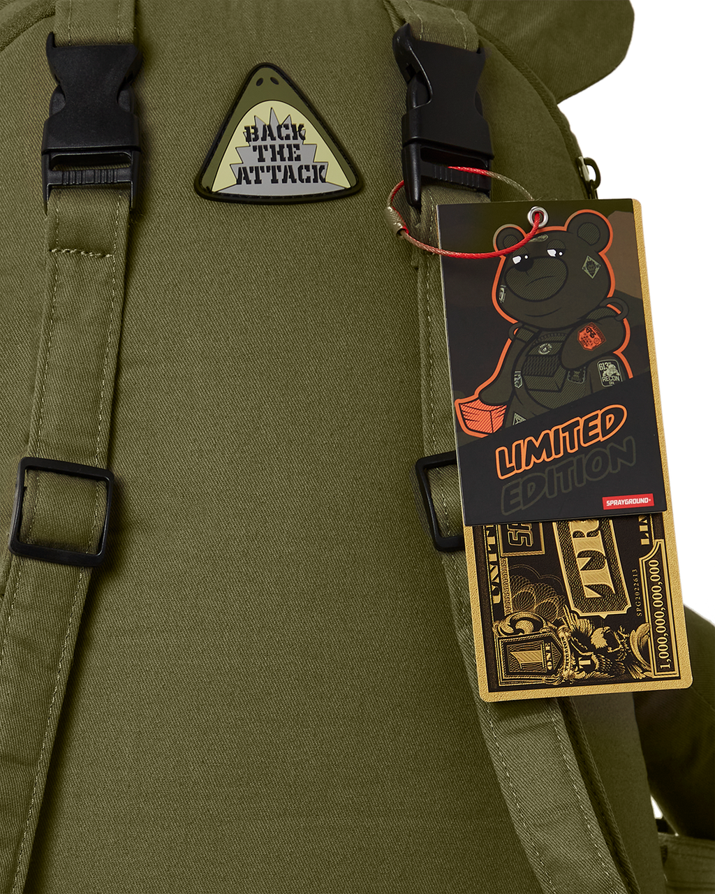 SPRAYGROUND SPECIAL OPS FULL THROTTLE MONEYBEAR TEDDYBEAR BACKPACK