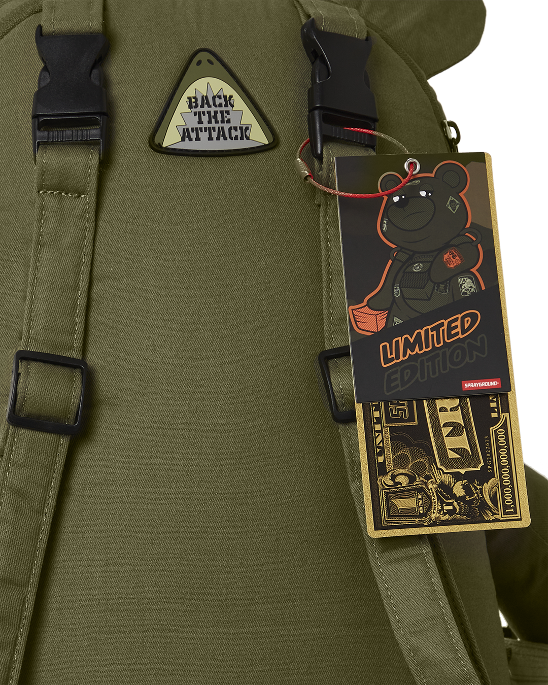 SPRAYGROUND SPECIAL OPS FULL THROTTLE MONEYBEAR TEDDYBEAR BACKPACK