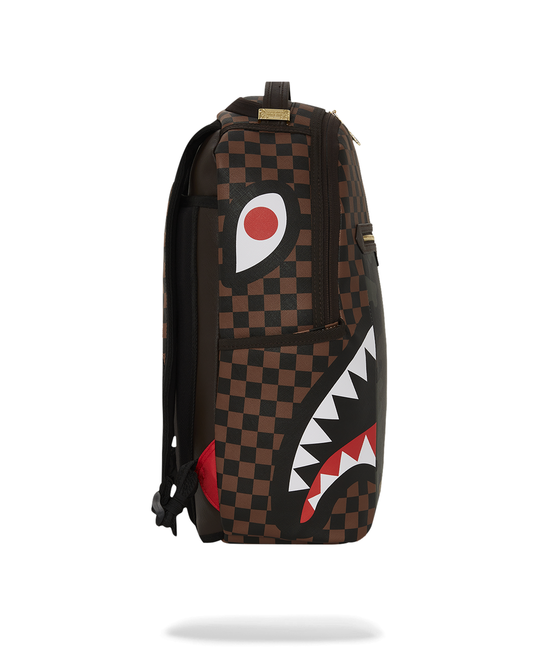 SPRAYGROUND EXTERIOR GOLD ZIP POCKET SHARKS IN PARIS BACKPACK (DLXV)