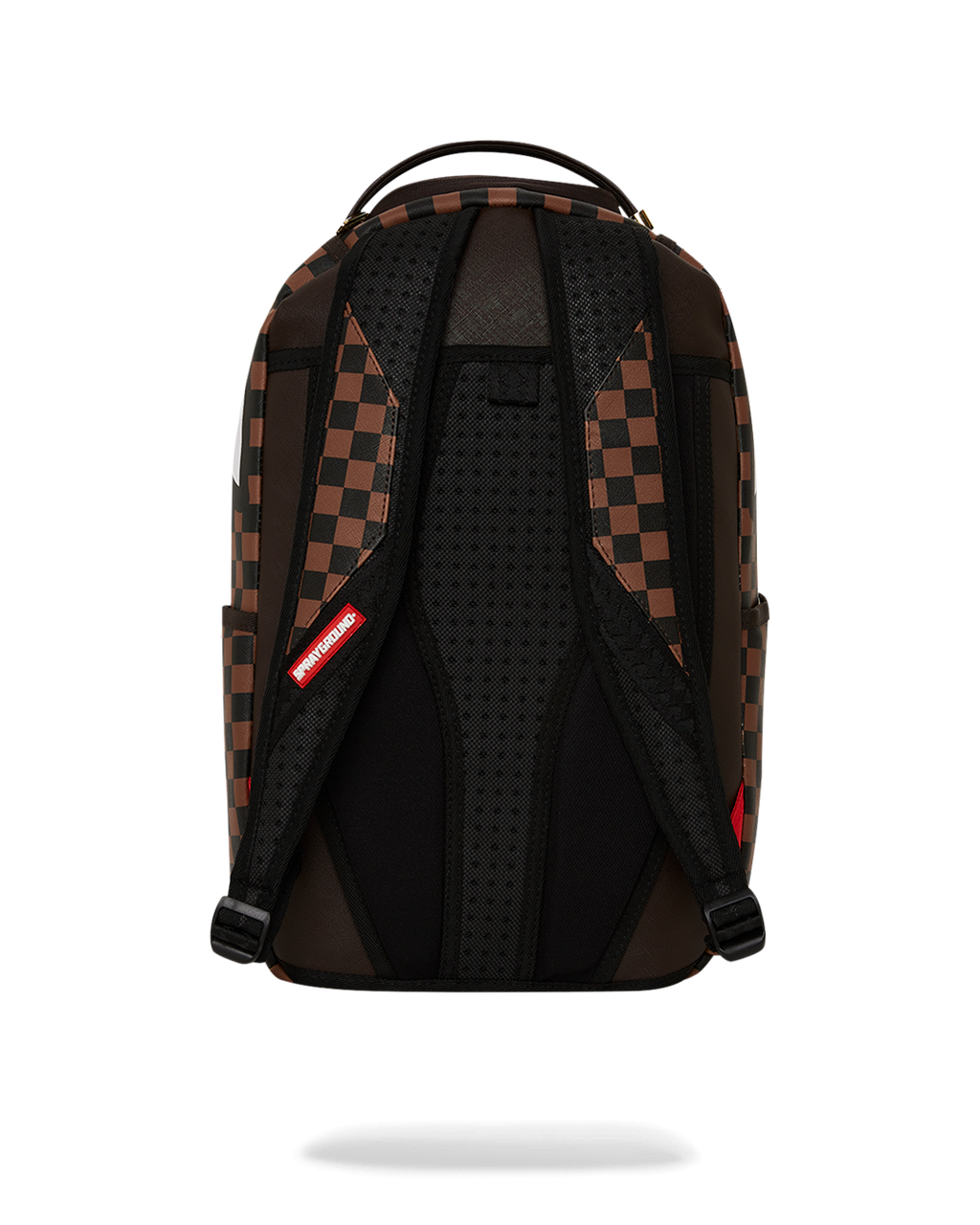 SPRAYGROUND EXTERIOR GOLD ZIP POCKET SHARKS IN PARIS BACKPACK (DLXV)