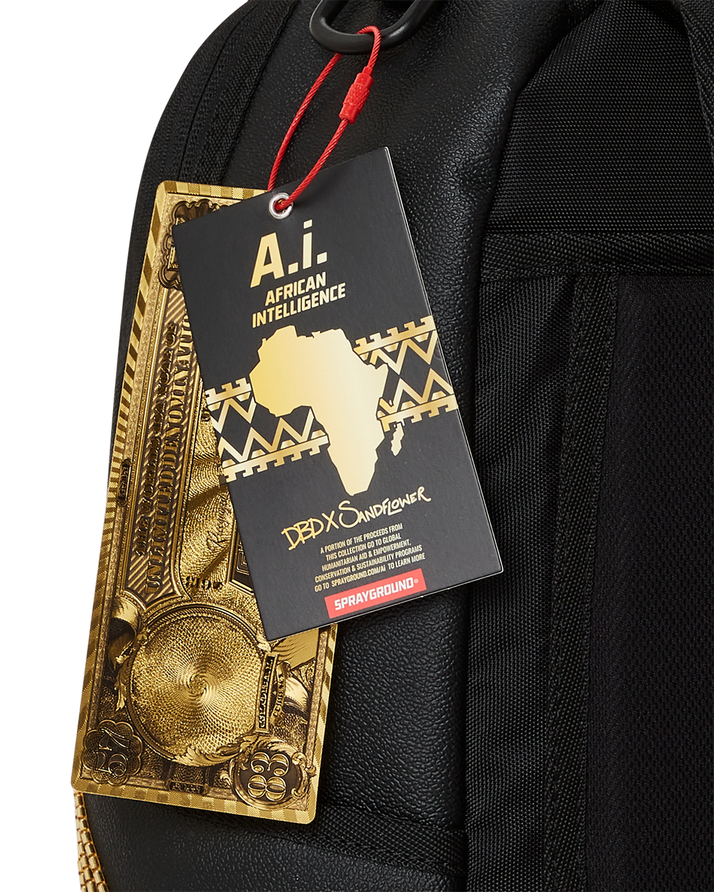 SPRAYGROUND A.I.8 AFRICAN INTELLIGENCE GUILDED LEOPARD BACKPACK (DLXV)
