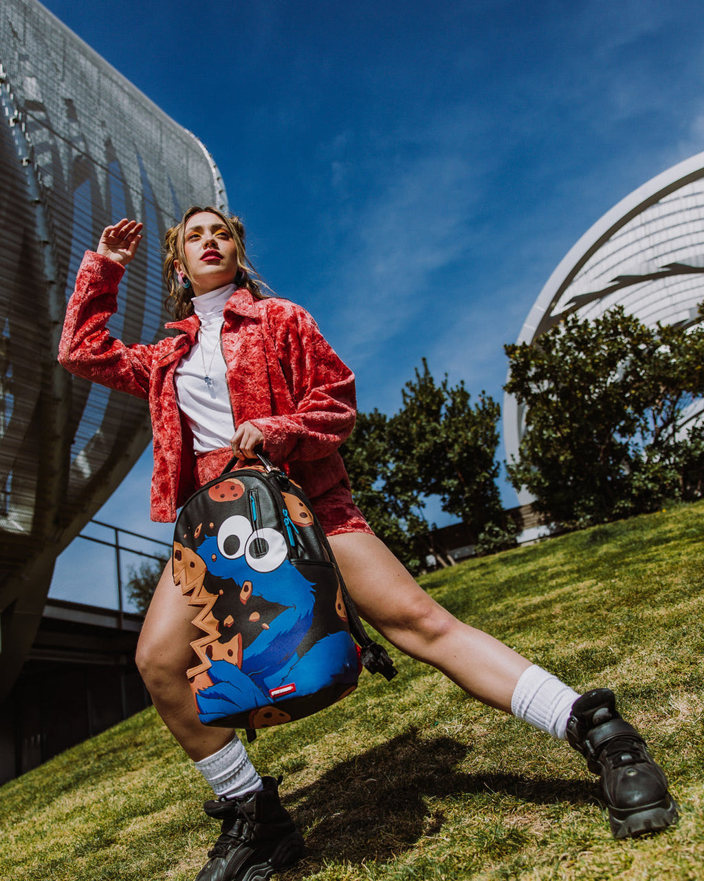 SPRAYGROUND COOKIE MONSTER COOKIE SHARKBITE BACKPACK (DLXV)
