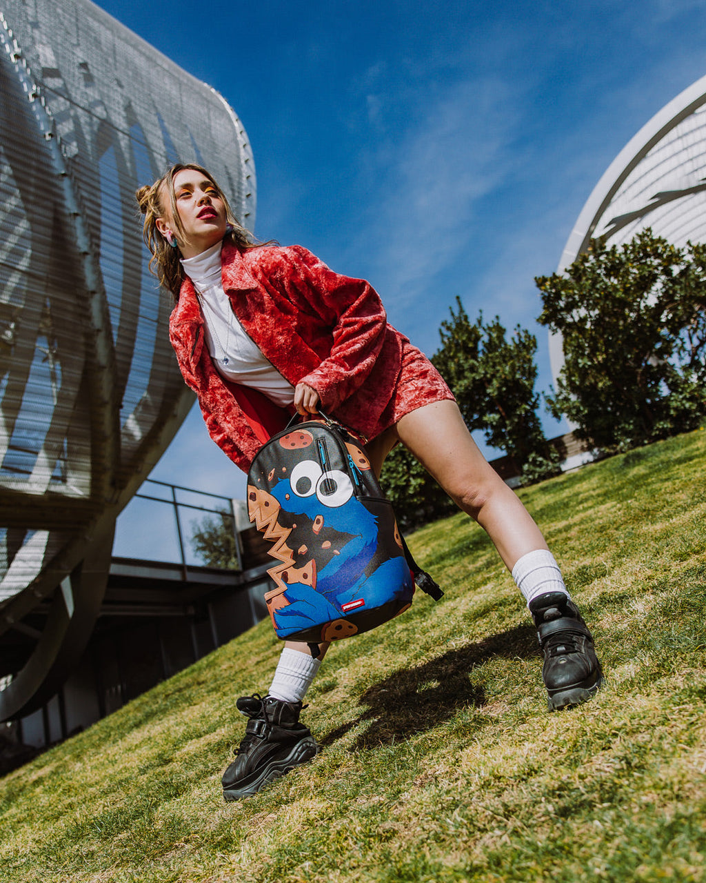 SPRAYGROUND COOKIE MONSTER COOKIE SHARKBITE BACKPACK (DLXV)